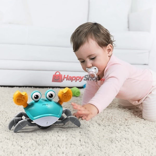 Интерактивна играчка рак с музика и LED светлини
